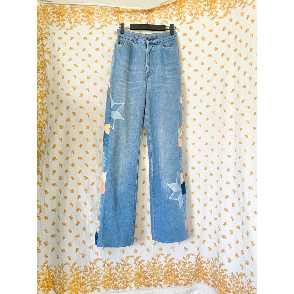 Upcycled Vintage Levi’s Orange Tab Patchwork Jeans Grateful Dead Inspired - Picture 4 of 11